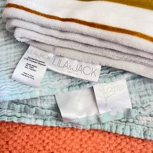 Muslin and Polyester Baby Blankets and Milkbarn Lovey-Sized Muslin Blanket